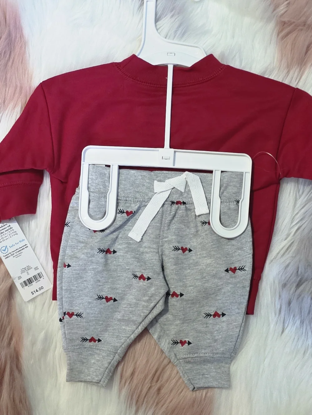 Carters Red Heart Graphic Sweatshirt Set